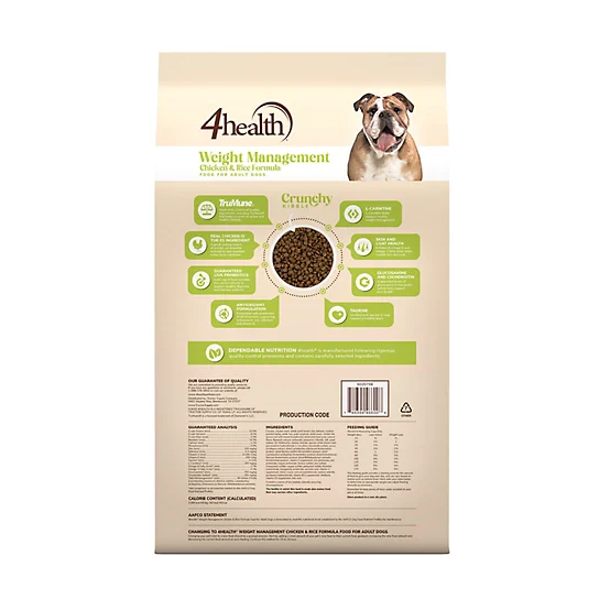 4health with Wholesome Grains Adult Weight Management Chicken/Rice Formula Dry Dog Food - Image 4