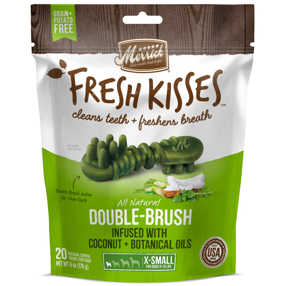 Merrick Fresh Kisses Grain Free Coconut Oil & Botanicals Extra Small Dental Dog Treats - Image 5