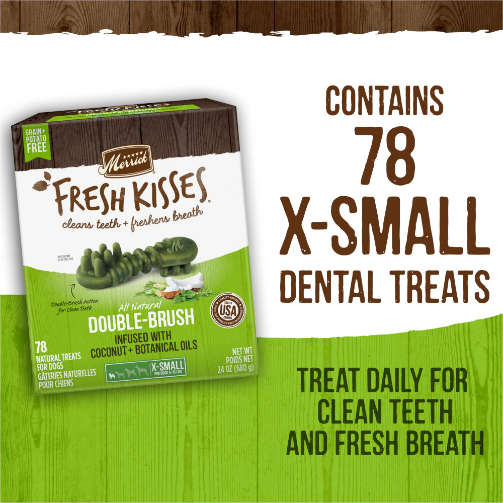 Merrick Fresh Kisses Grain Free Coconut Oil & Botanicals Extra Small Dental Dog Treats - Image 6