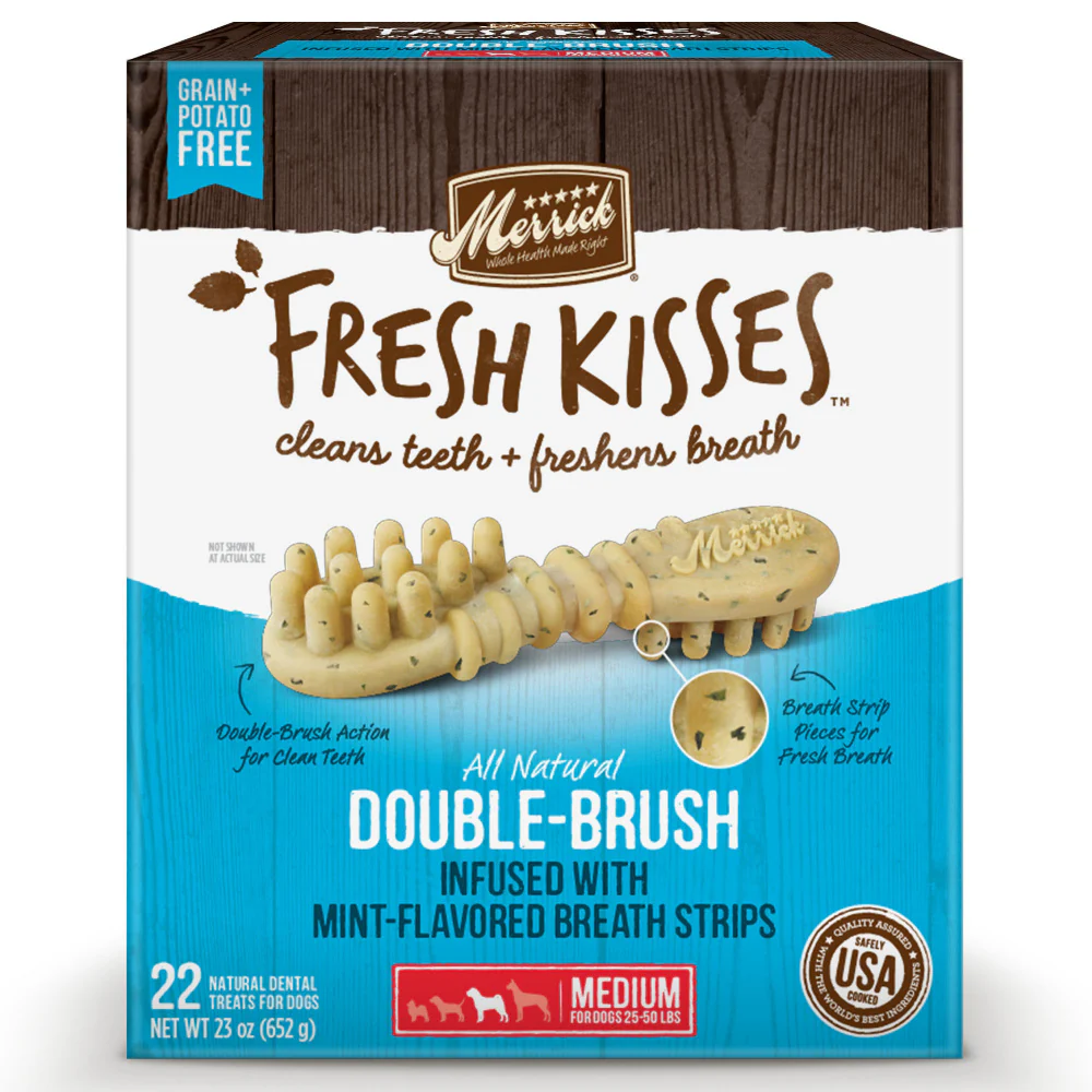 Merrick Fresh Kisses Grain Free Mint Breath Strips Medium Dental Dog Treats - Image 10