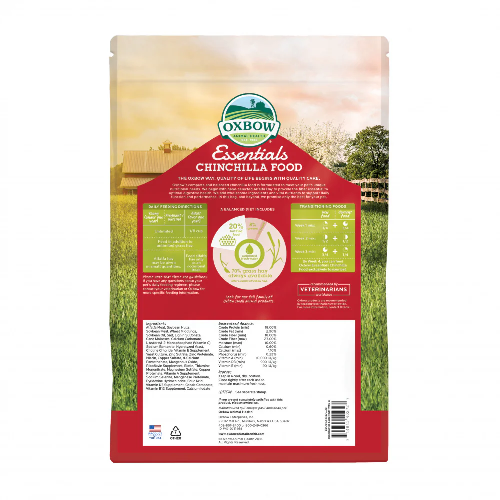 Oxbow Animal Health Essentials Chinchilla Food All Natural Chinchilla Food - Image 3