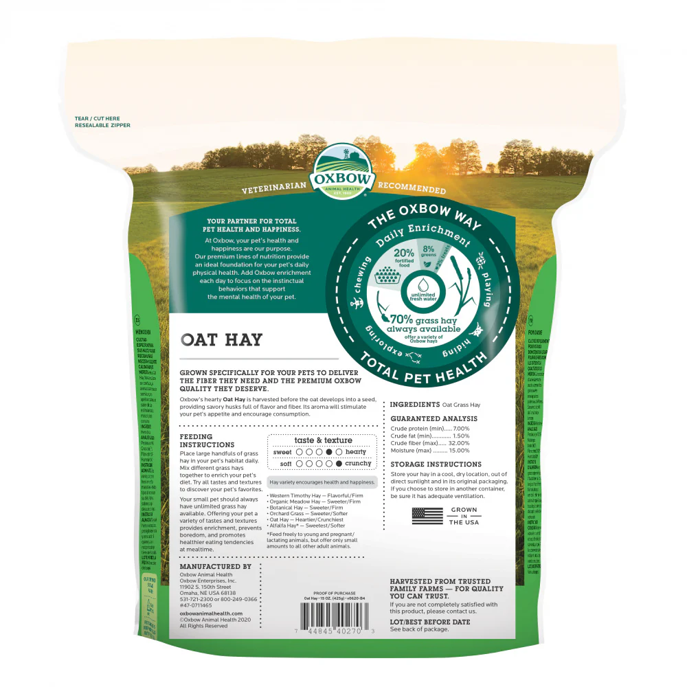 Oxbow Animal Health Oat Hay All Natural Hay for Rabbits Guinea Pigs Chinchillas Hamsters & Gerbils - Image 5