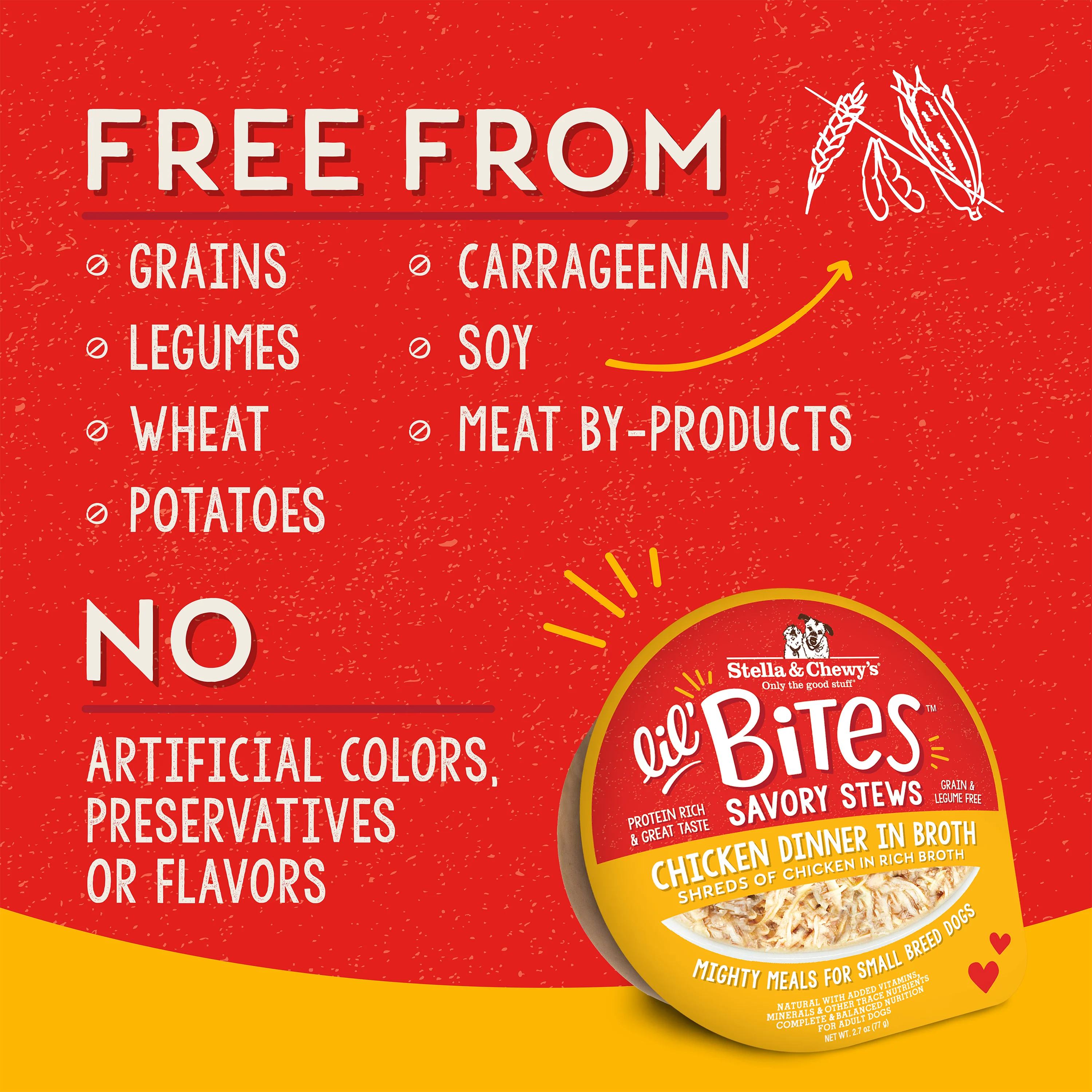 Stella & Chewy's Lil Bites Savory Stews Chicken Dinner in Broth for Dogs- 2.7 oz. Cup - Image 5