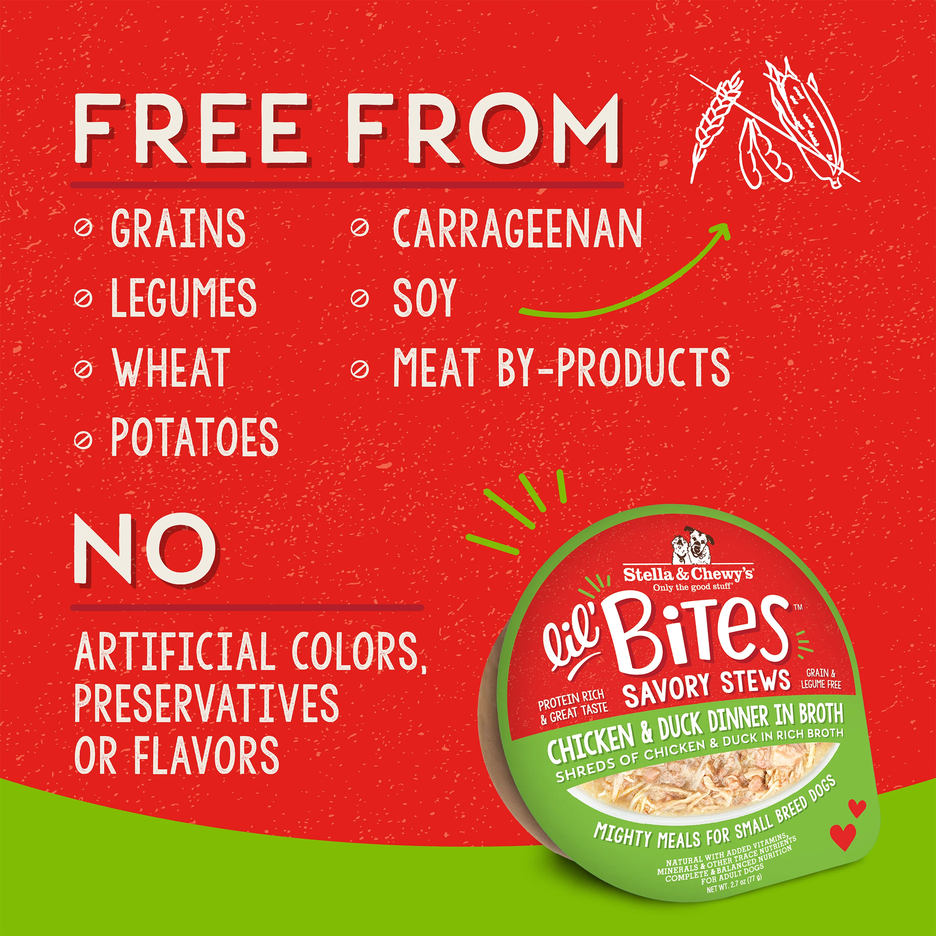 Stella & Chewy's Lil Bites Savory Stews Chicken & Duck Dinner in Broth for Dogs - 2.7 oz. Cup - Image 4