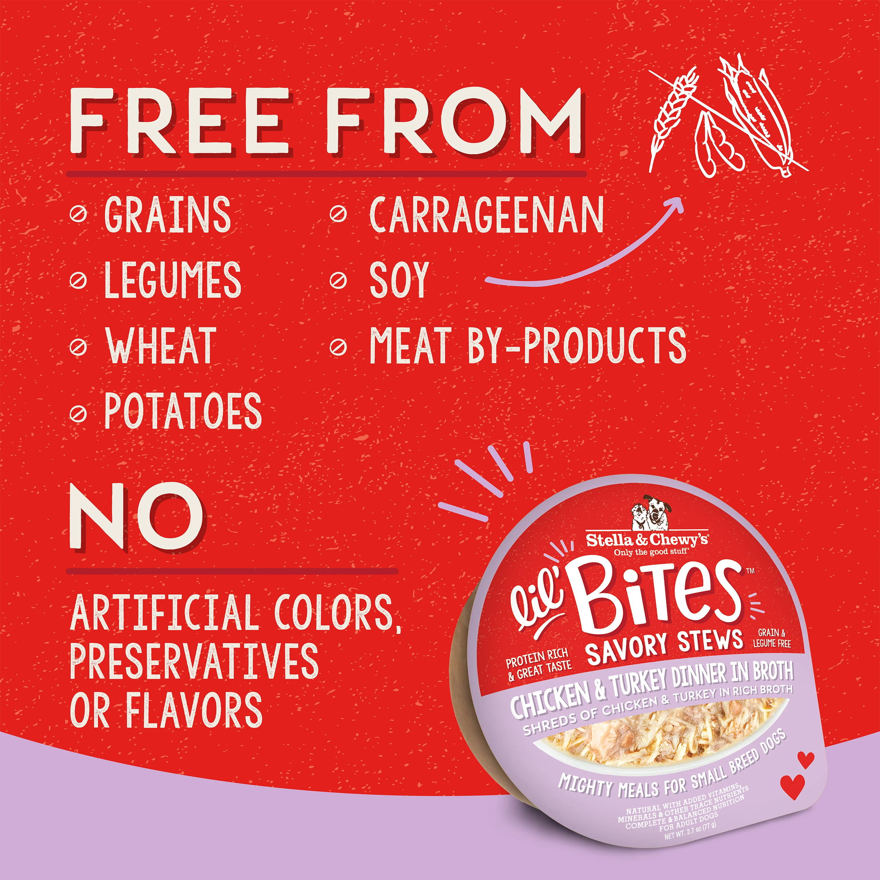 Stella & Chewy's Lil Bites Savory Stews - Chicken & Turkey Dinner in Broth for Dogs - 2.7 oz. Cup - Image 4