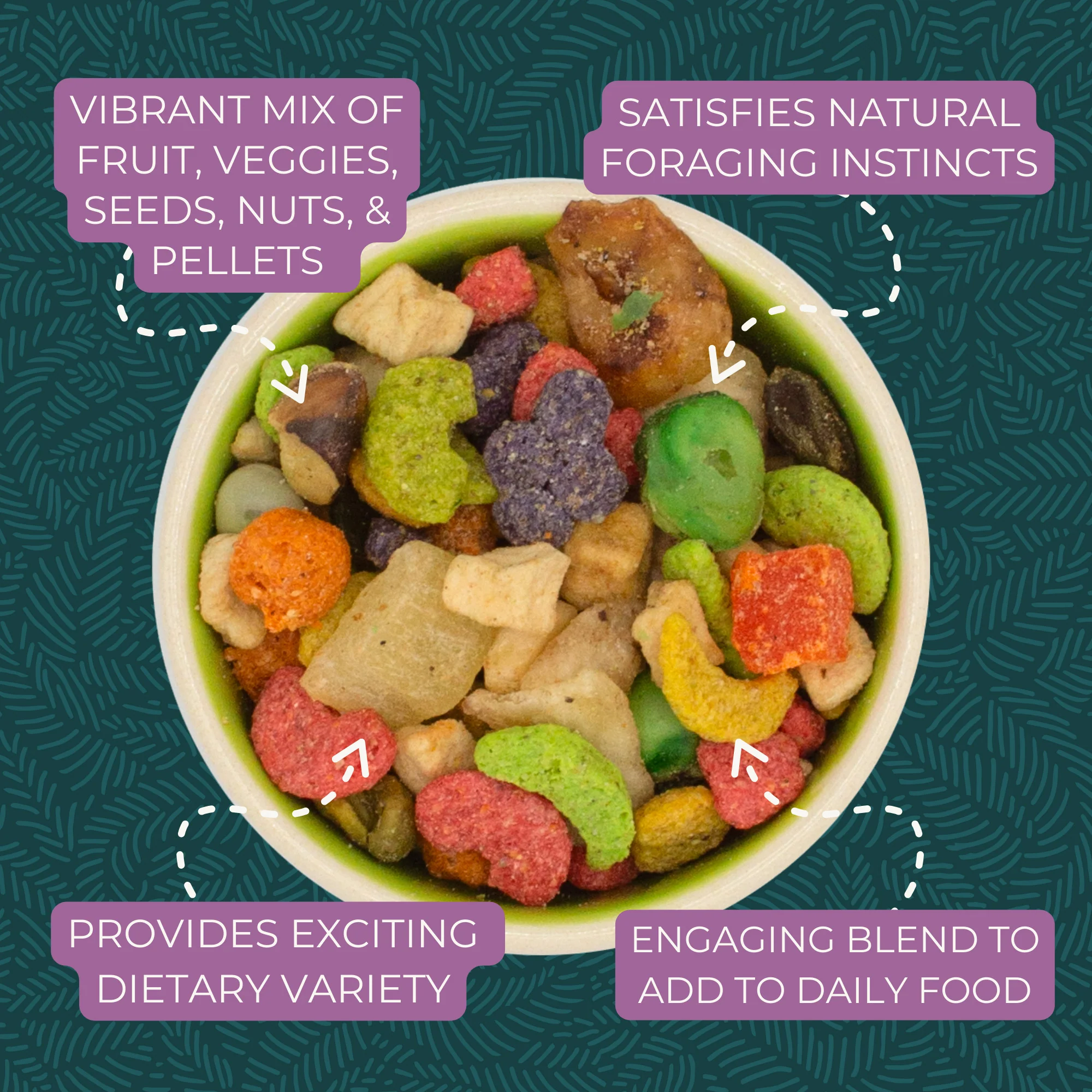 Zupreem Pure Fun Medium Bird Food 2lb- Love Birds, Quakers, Small Conures, Cockatiels - Image 5